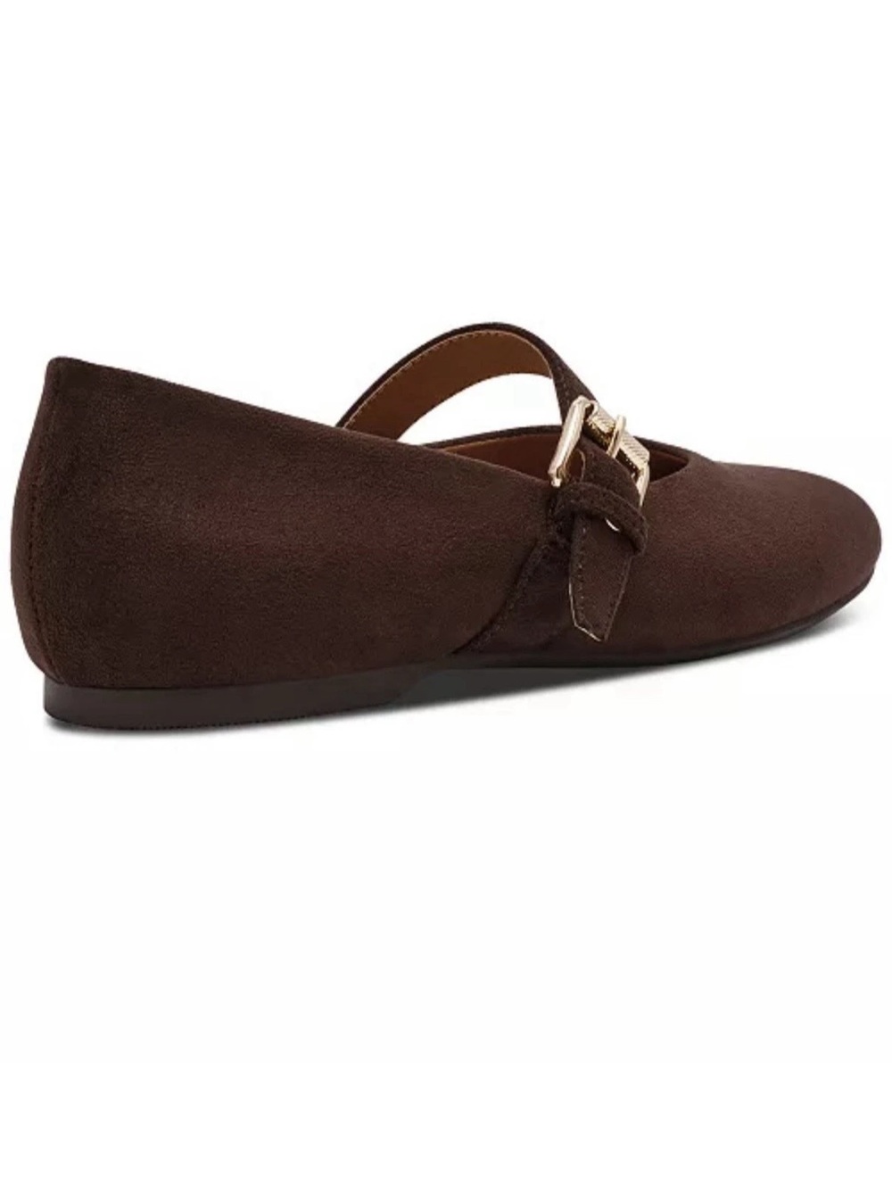 Women's NWT Buckle Mary Jane Flats in Brown Faux Suede-Size 7- DV by Dolce Vita - Picture 7 of 12